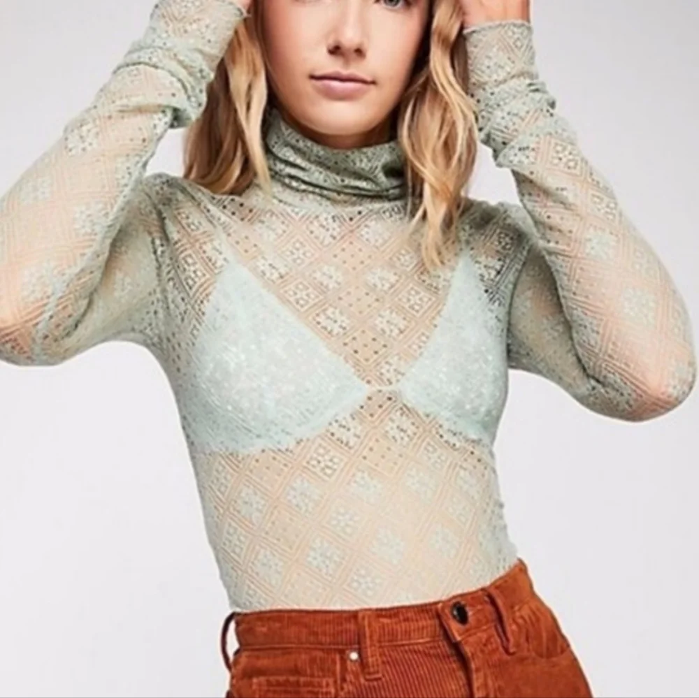 Free people sweet memories sheer turtleneck